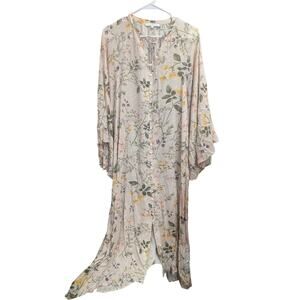 Gorgeous cream gauzy floral print maxi dress by Olivaceous size Medium